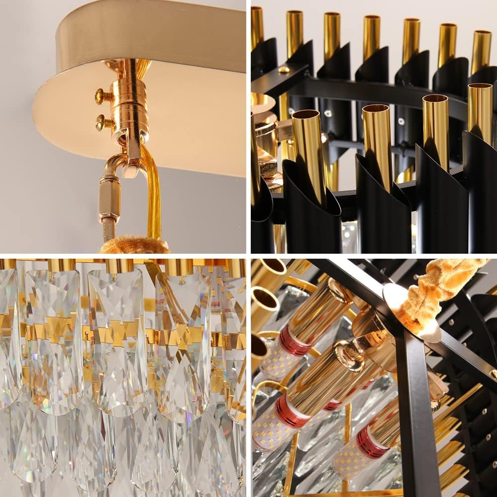 ADWAIT Crystal Chandeliers Black Gold (600X300mm) 